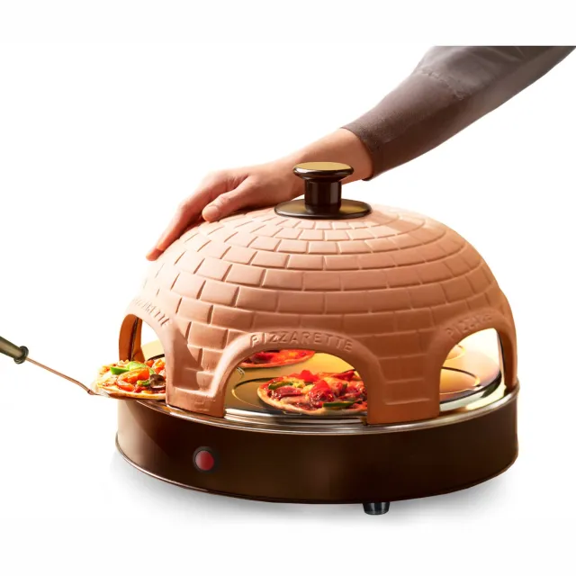 Emerio Originele Pizzarette - 6 Personen - Terracotta koepel - 1200W