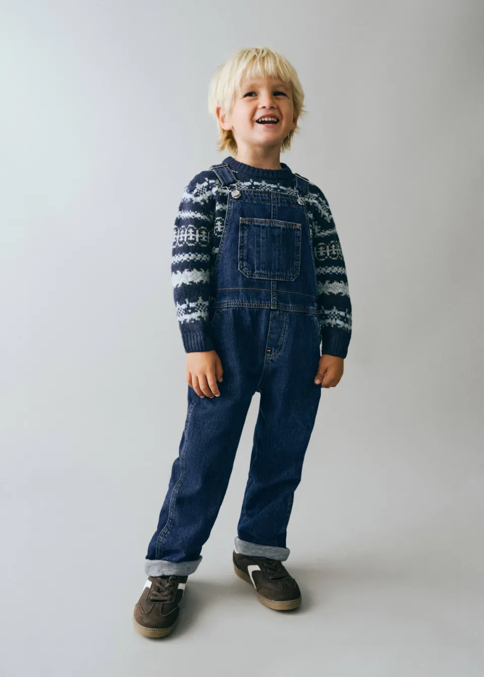 Mango denim tuinbroek changeant blauw, foto 3