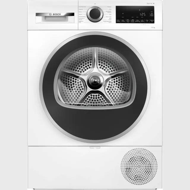 Bosch WQA23305NL - Serie 4 - Wasdroger - Warmtepompdroger - 8 kg - Stil - SuperKort ; snel drogen in 40 minuten voor een kleine lading - Auto Dry: droogt automatisch tot de exacte droogtegraad die je wilt - Wit