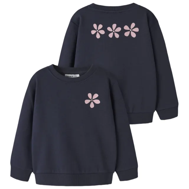 NAME IT MINI sweater met backprint - donkerblauw