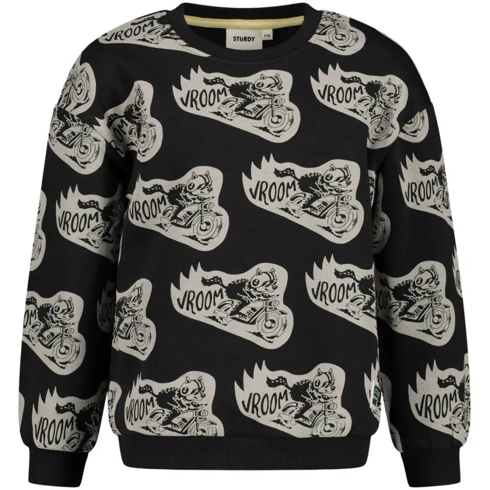 Sturdy junior oversized sweater met print - antraciet/offwhite, foto 2