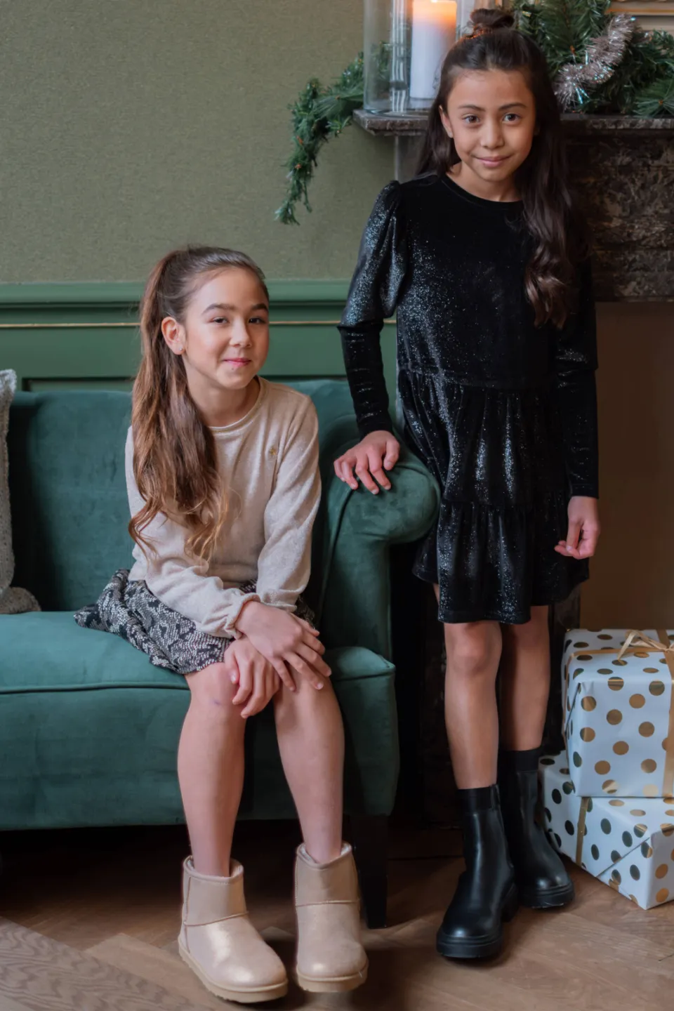 Like Flo korte glitterjurk zwart