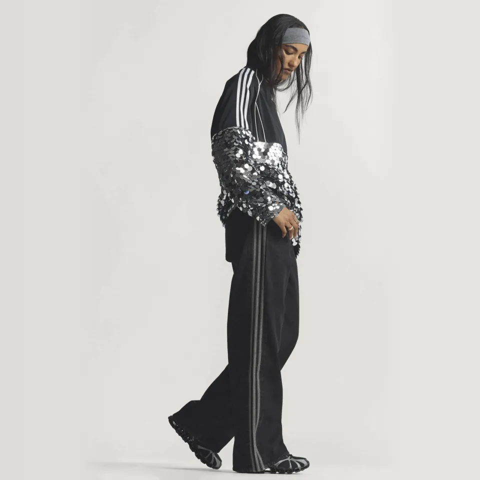 Adidas Originals regular waist loose fit jeans - zwart, foto 3