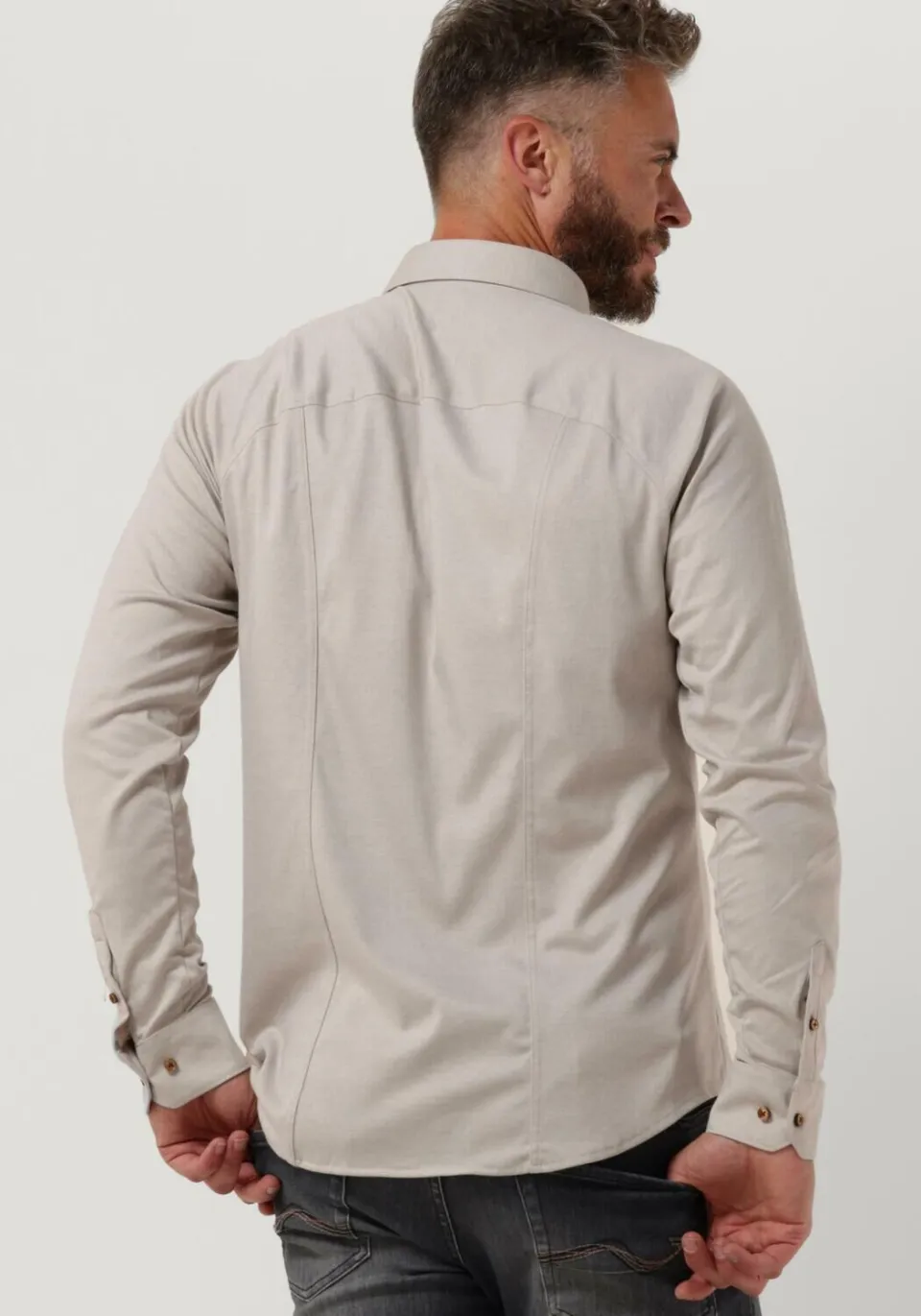 Desoto Slim Fit jersey overhemd beige, foto 3