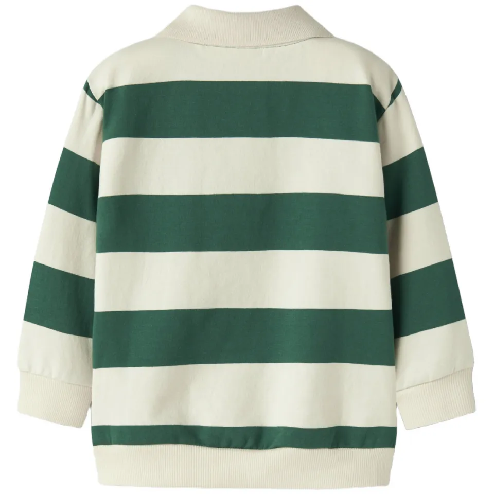 NAME IT MINI rechtvallende gestreepte sweater - groen, foto 3