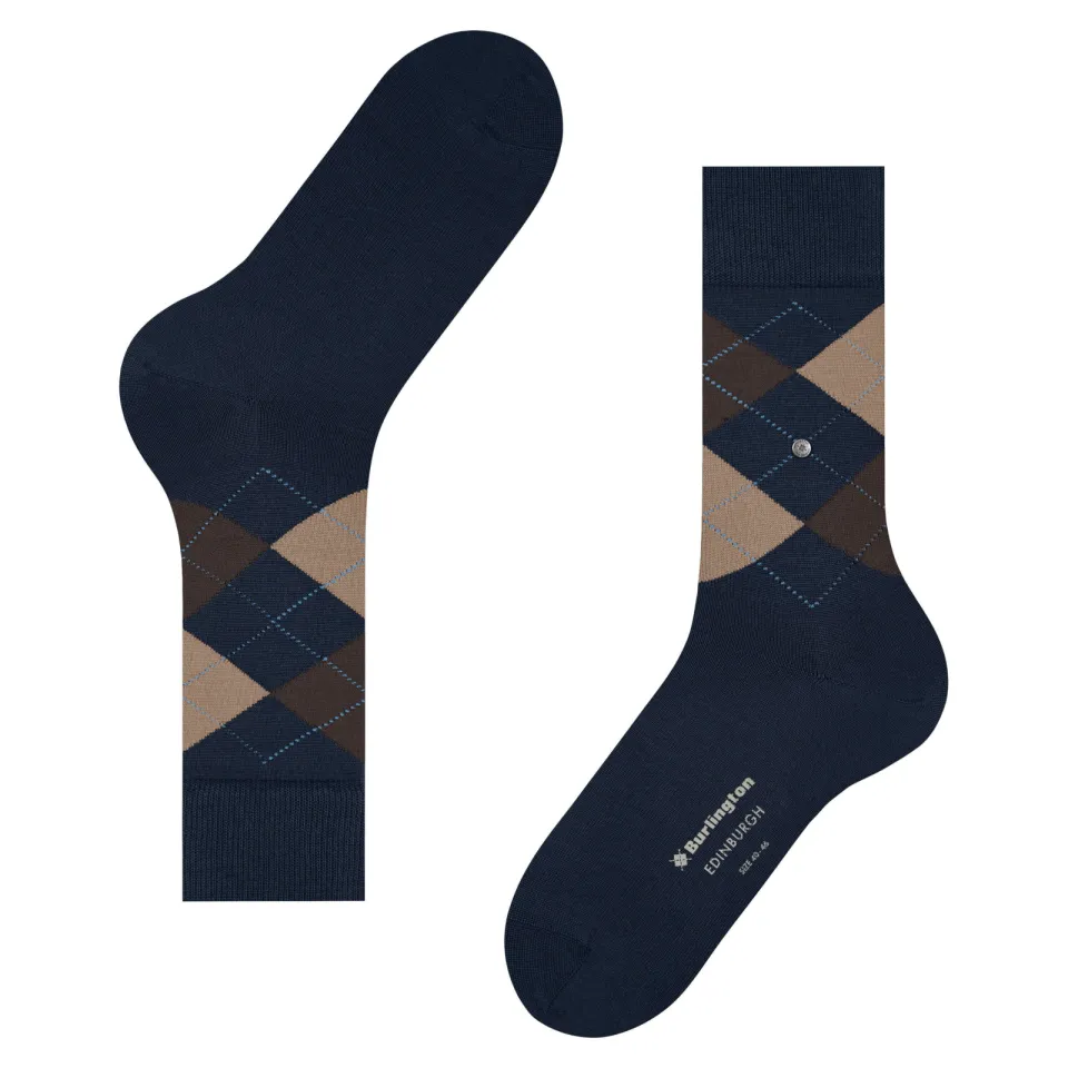 Burlington Edinburgh sokken donkerblauw blauw, foto 3