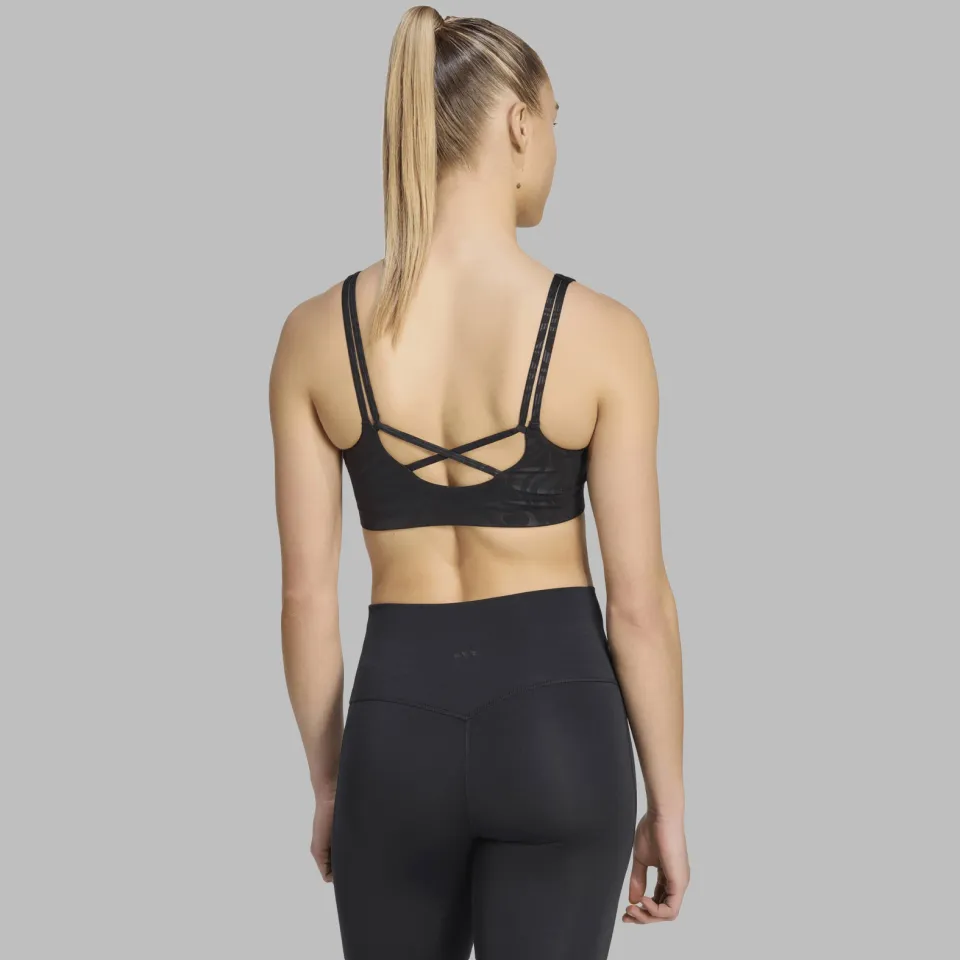 Adidas All Me Essentials Graphic Light Support sportbeha zwart, foto 4