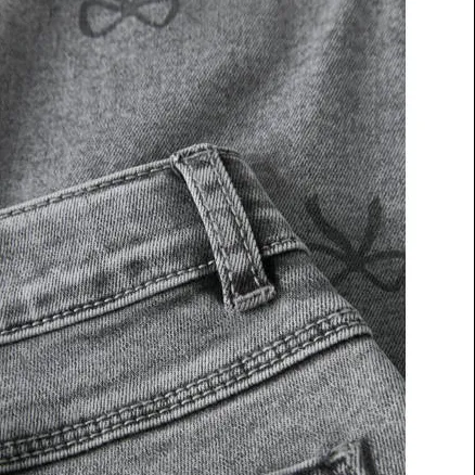 NAME IT MINI NMFBELLA mom jeans met strikjes grey denim, foto 6