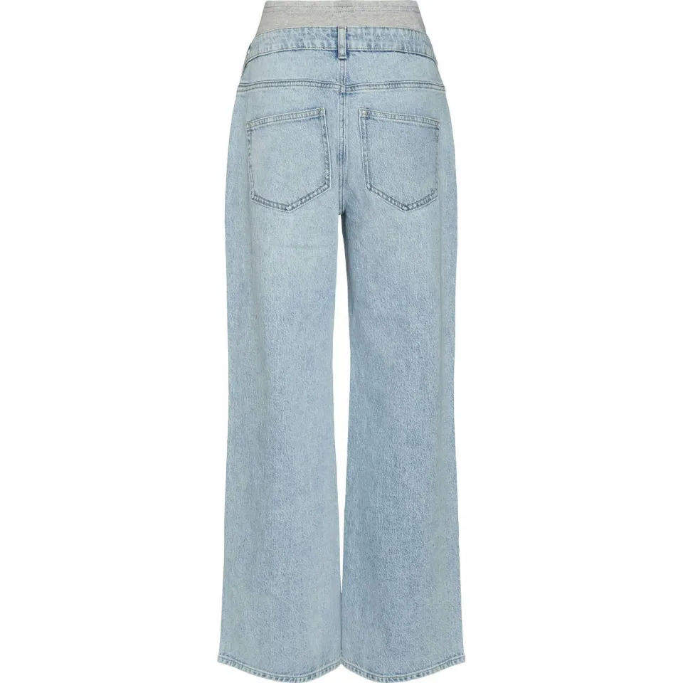 Vero Moda MATERNITY zwangerschaps wide leg jeans light blue denim, foto 3