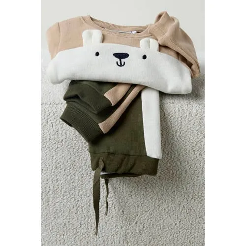 NAME IT joggingbroek olijfgroen/beige/wit, foto 3