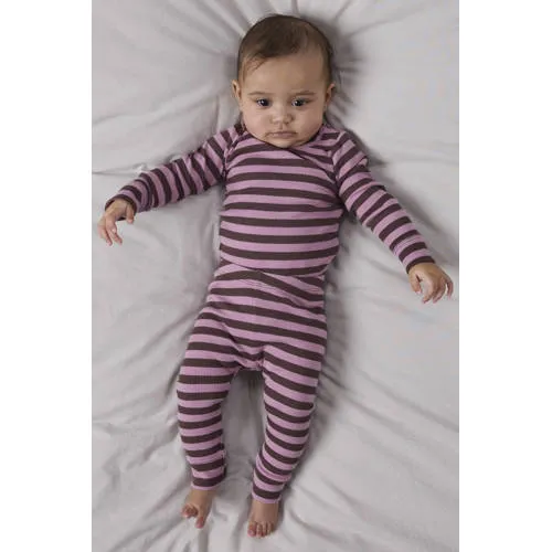 NAME IT BABY gestreepte legging roze/bruin, foto 3