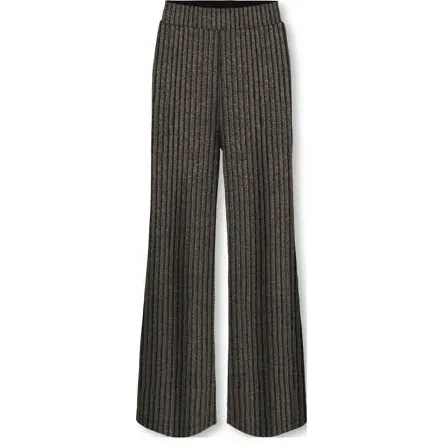 Only wide leg casual broek zwart/lichtgoud