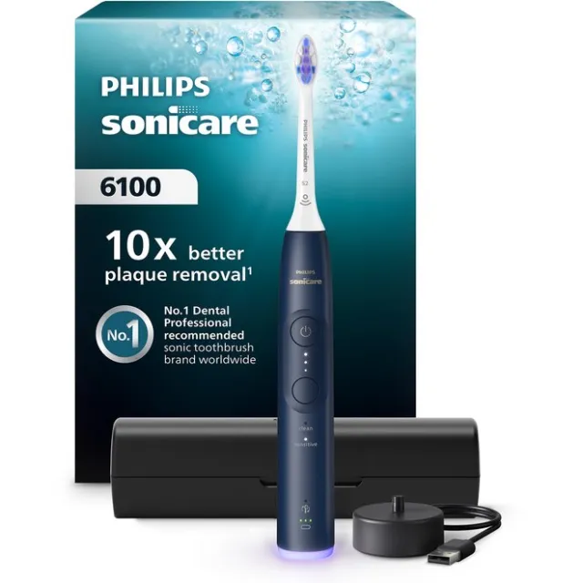 Philips Sonicare 6100 HX7403/05 oplaadbare tandenborstel donkerblauw