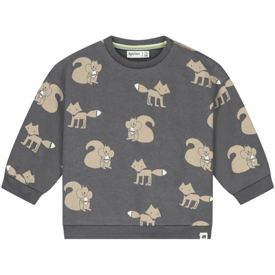 Babyface rechtvallende sweater met print antraciet