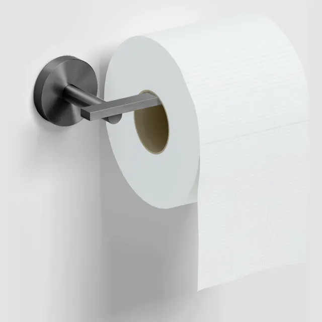 Clou Toiletrolhouder Clou Flat L Vorm Zonder Klep Gunmetal Geborsteld PVD Gun Metal