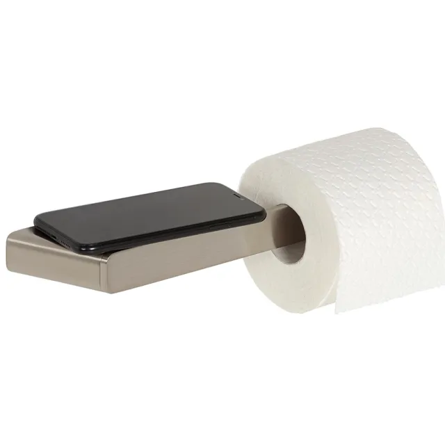 Geesa Shift toiletrolhouder met planchet geborsteld RVS