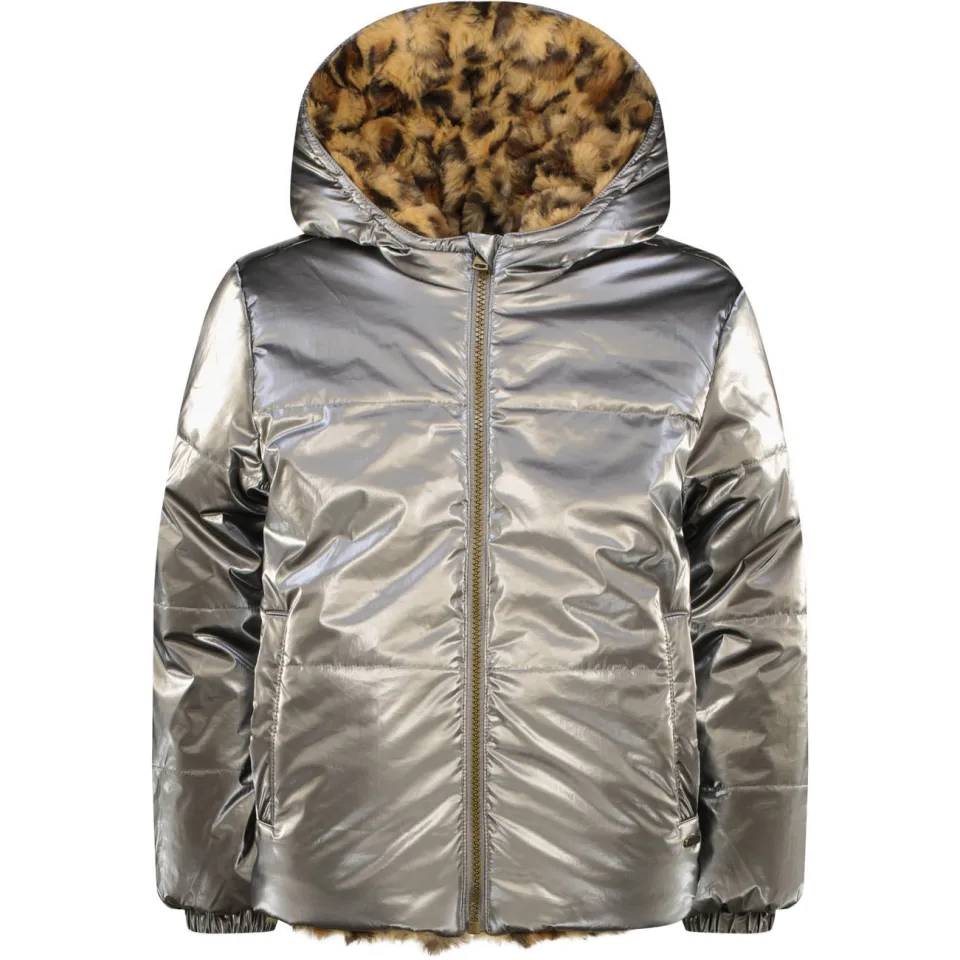 Vingino omkeerbare winterjas panterprint bruin, foto 2
