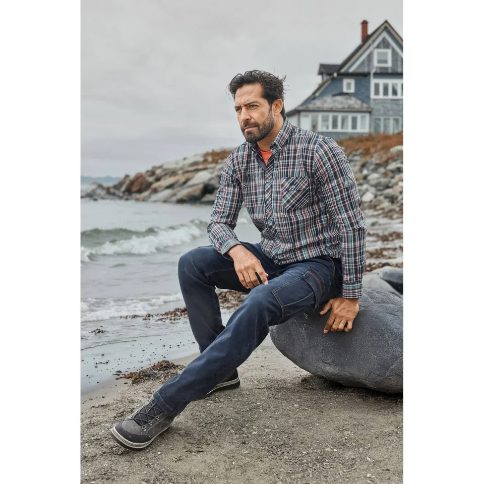 Jan Vanderstorm +FIT Collectie loose casual overhemd Plus petrol, foto 4