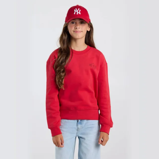 America Today sweater met studs, backprint en tekst - rood