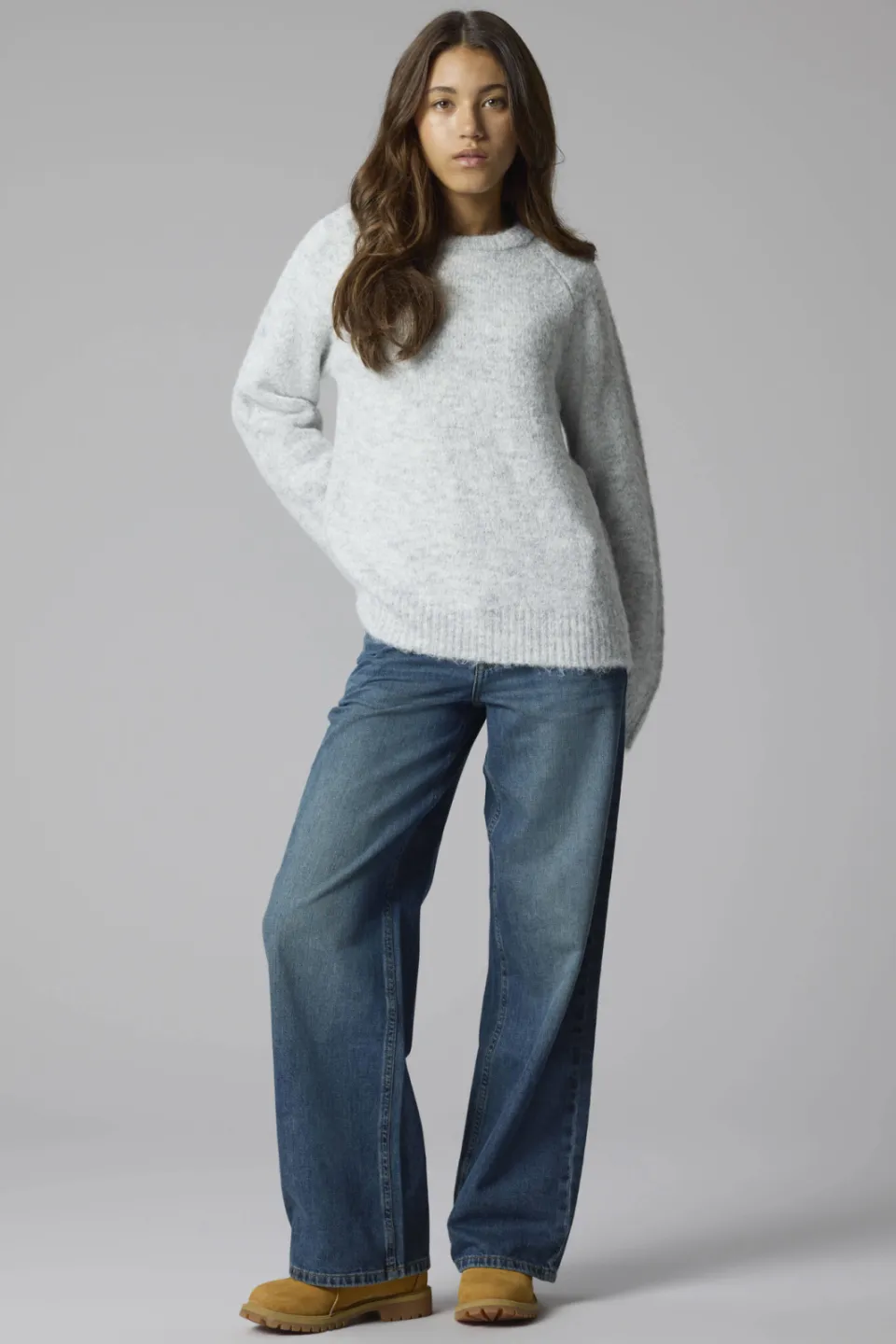 LMTD NLFBETT wide leg jeans - donkerblauw Vintage Dark blue denim