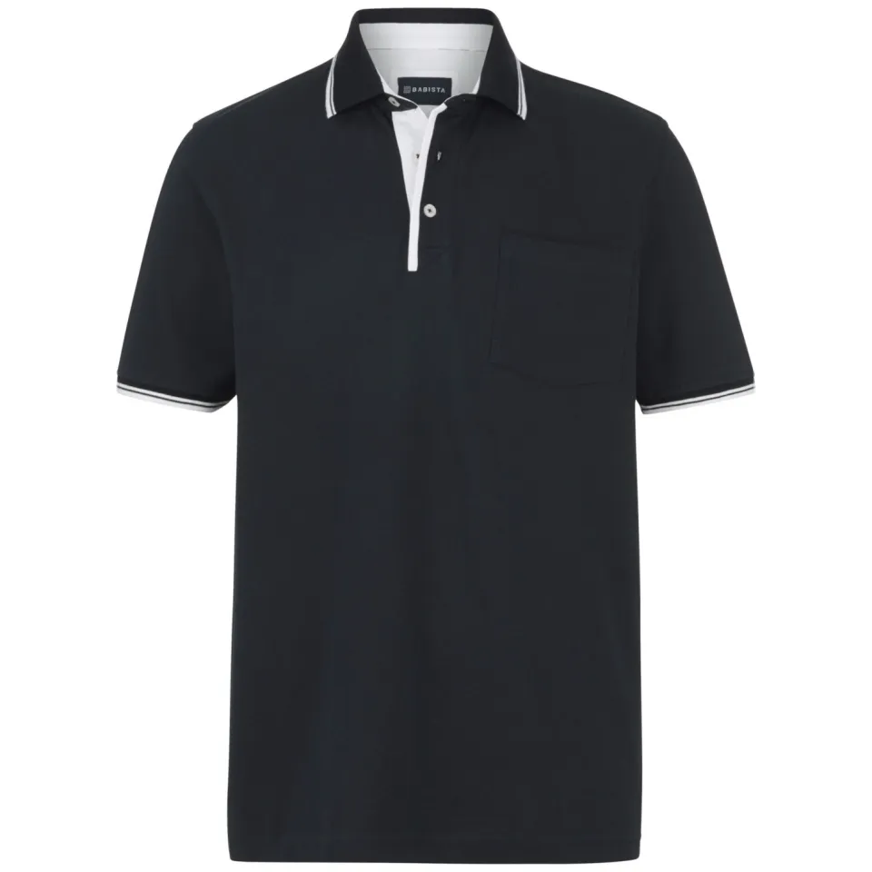 Babista regular fit polo Plus Size met contrast bies - donkerblauw, foto 2