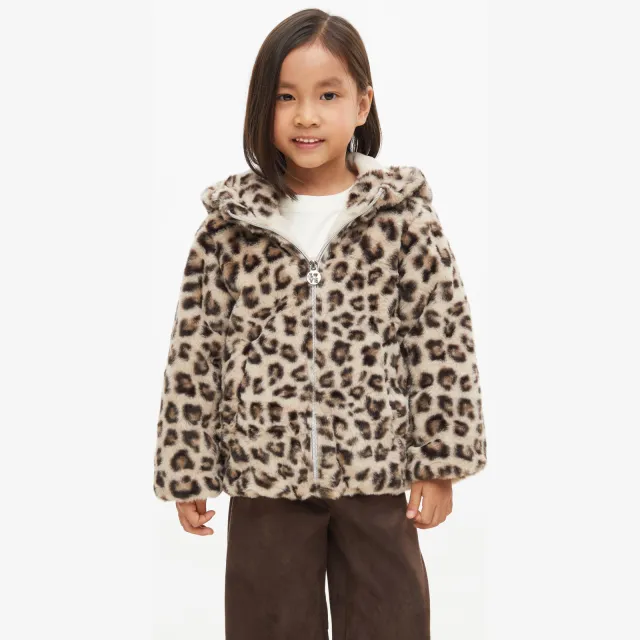 s.Oliver imitatiebont winterjas panterprint beige Beige/zwart/bruin