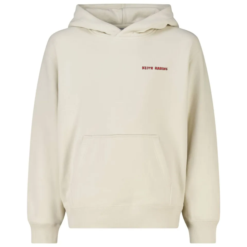 America Today hoodie met backprint - ecru/geel/rood, foto 2