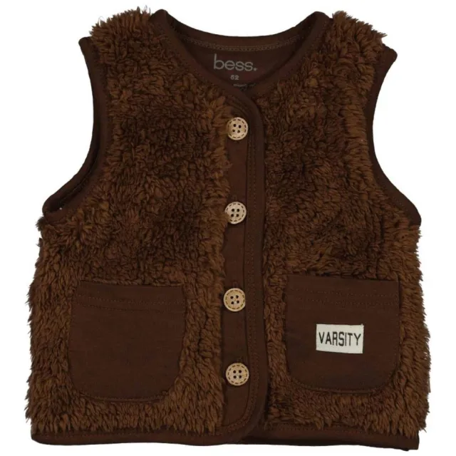 BESS teddy gilet bruin, foto 2