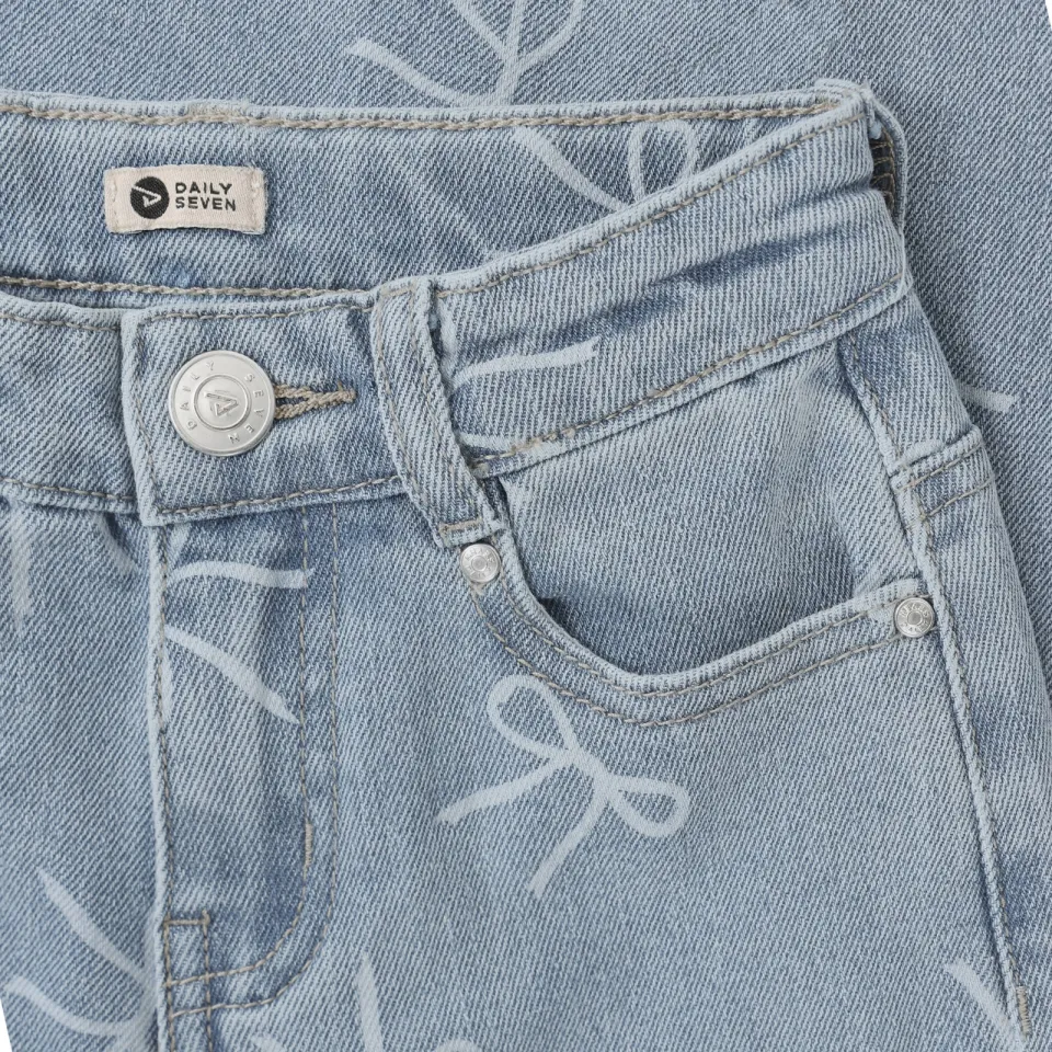 Daily7 wide leg jeans met print - lichtblauw, foto 6