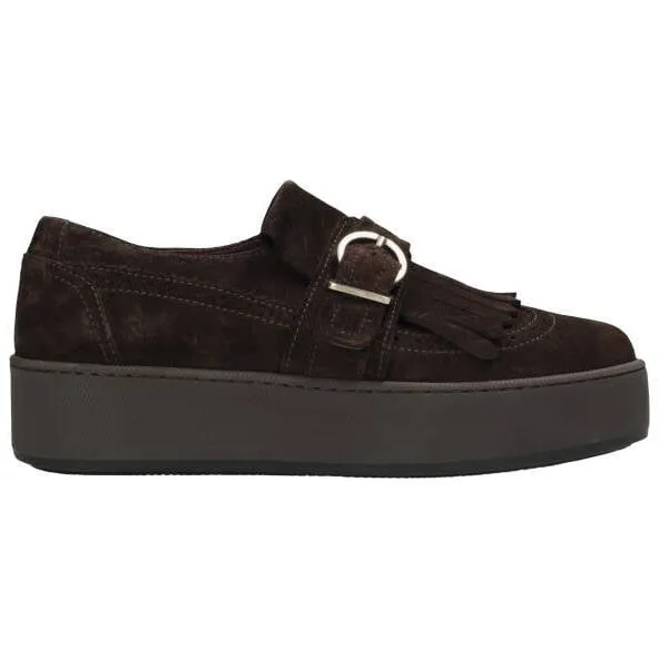 Fred de la Bretoniere Edia Reva leren loafers met franjes - donkerbruin