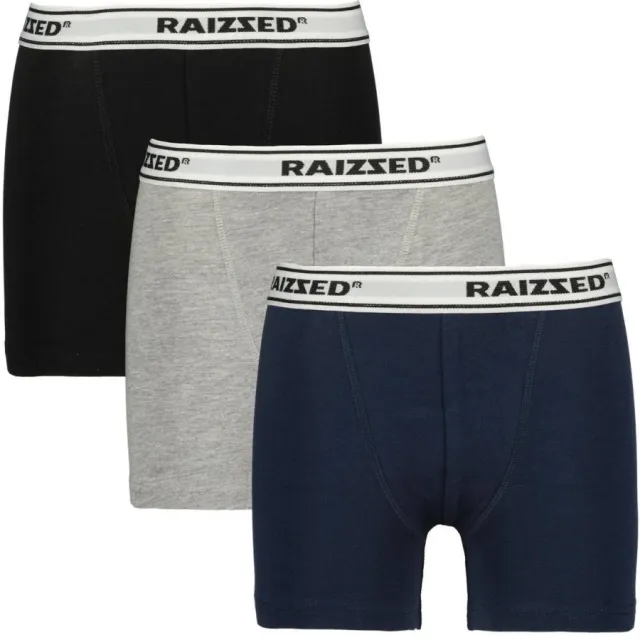 Raizzed Nora boxershort zwart grijs donkerblauw set van 3 Zwart/grijs melange/d.blauw