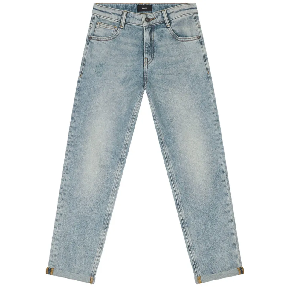 Shoeby tapered jeans met slijtage - lichtblauw, foto 2