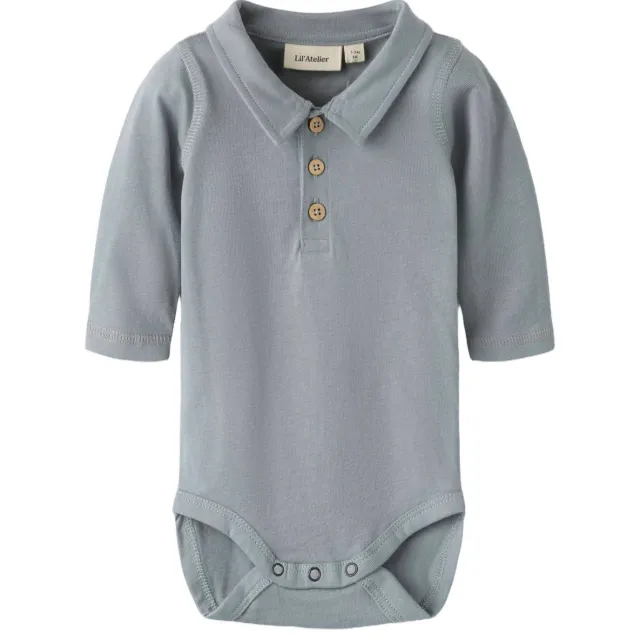 Lil' Atelier BABY katoenen romper - grijsblauw