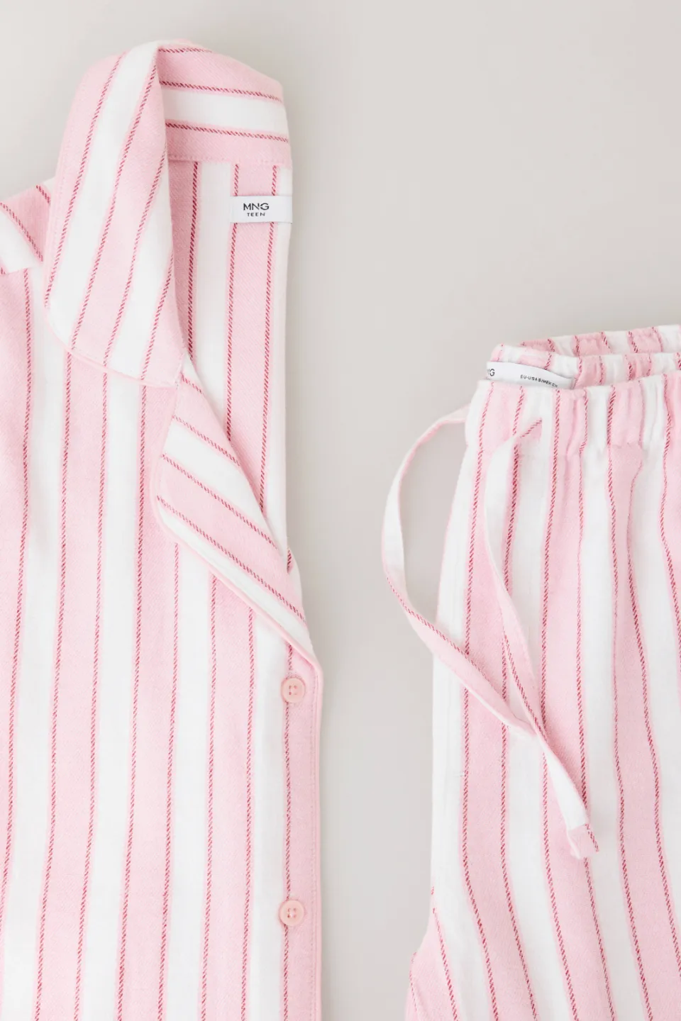 Mango gestreepte pyjama lichtroze ecru, foto 6