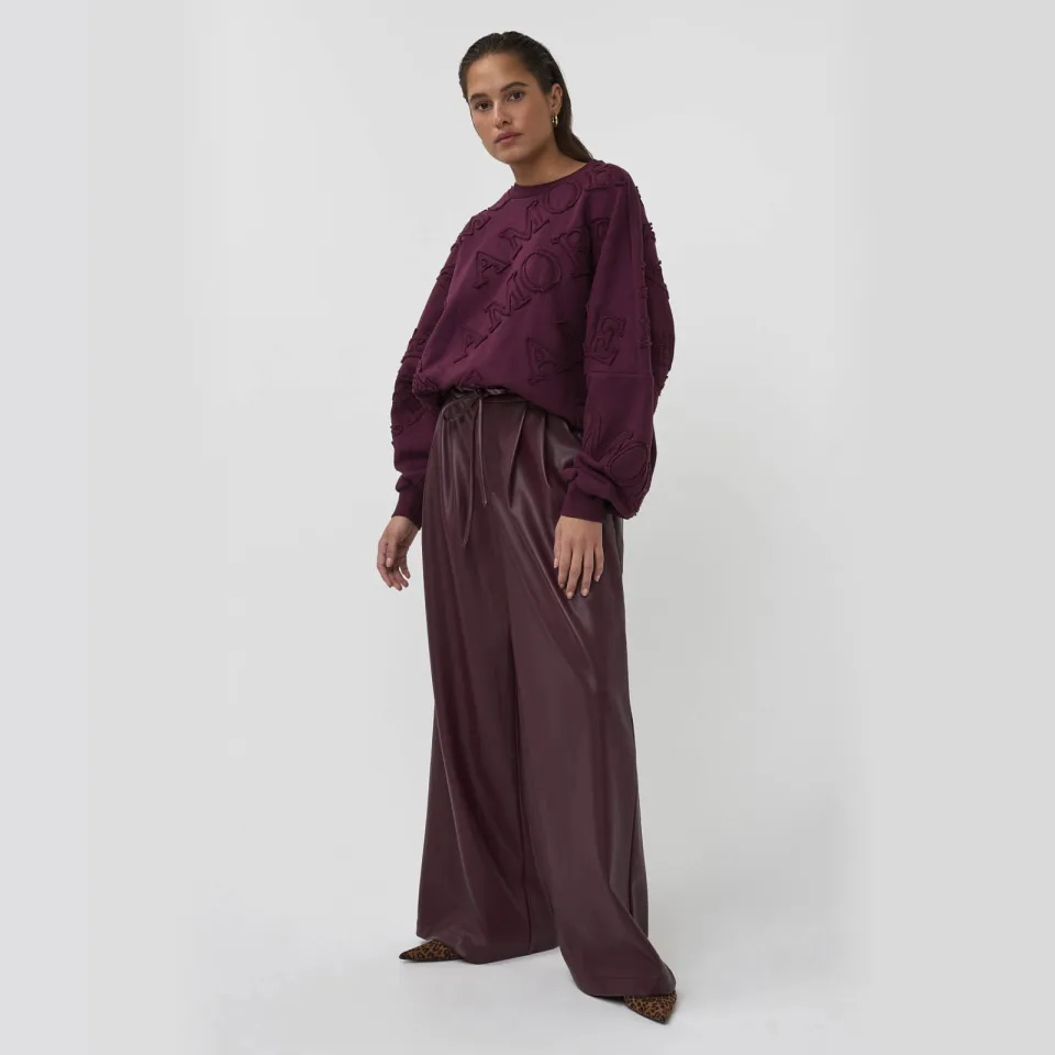 AMAYA Amsterdam katoenen sweater met print - donkerrood Bordeaux