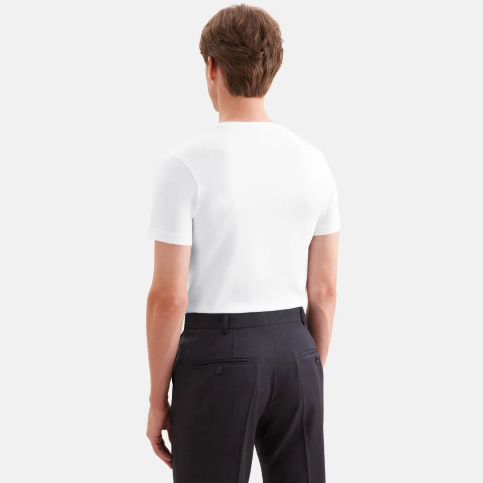 Seidensticker slim fit T-shirt wit, foto 4