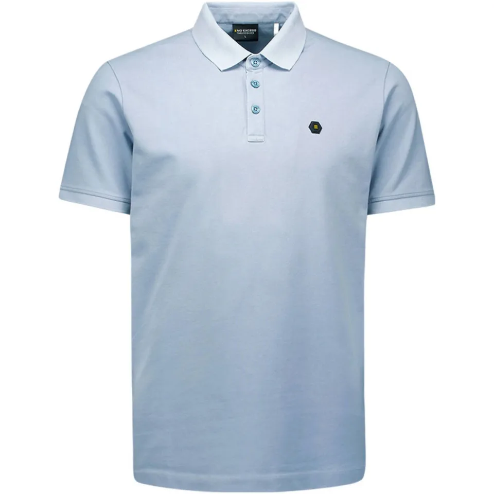 No Excess regular polo lichtblauw dusty blue, foto 2