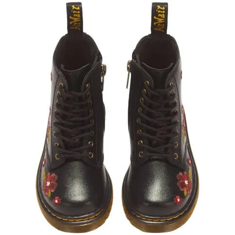 Dr. Martens 1460 Pascal leren gebloemde enkelboots met borduursels - zwart, foto 3
