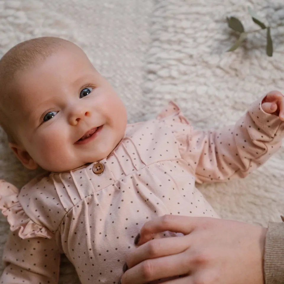 Dirkje longsleeve roze met all over print en ruches