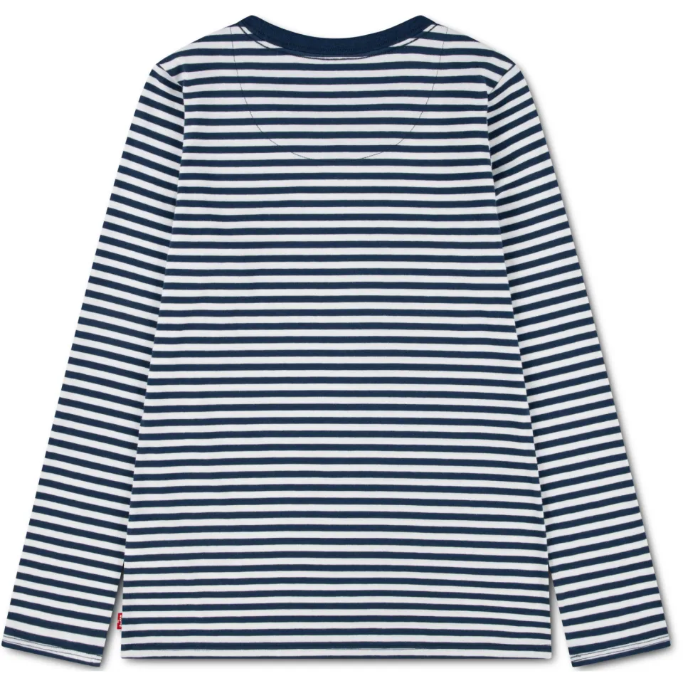 Levi's Kids gestreepte longsleeve donkerblauw donkerblauw / wit, foto 3
