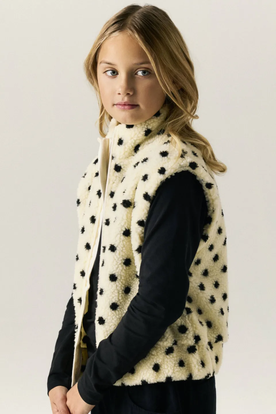 NAME IT KIDS jacquard gilet met stippen - beige, foto 4