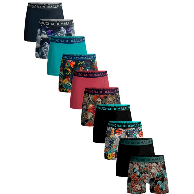 Muchachomalo Heren 10-pack Boxershorts Print/Effen veelkleurig