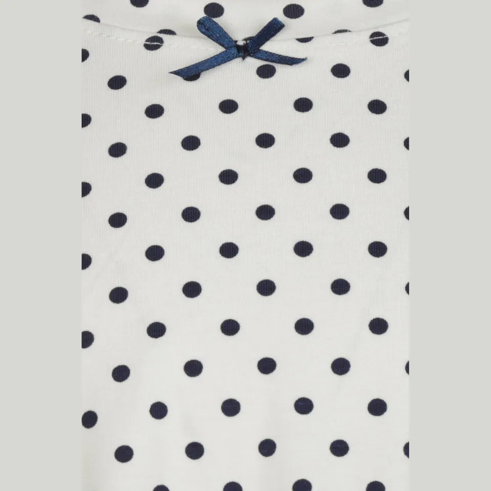Little Label pyjama met stippen ronde hals wit/donkerblauw, foto 4