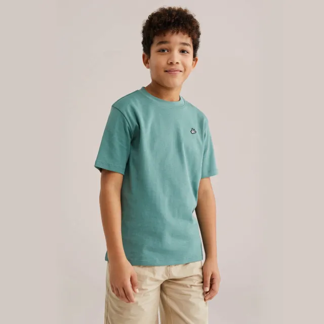 WE Fashion T-shirt effen donkergroen