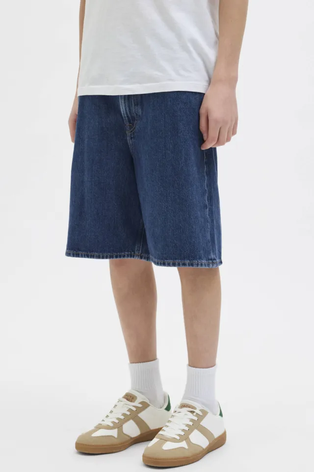 Jack & Jones JUNIOR denim short dark blue denim