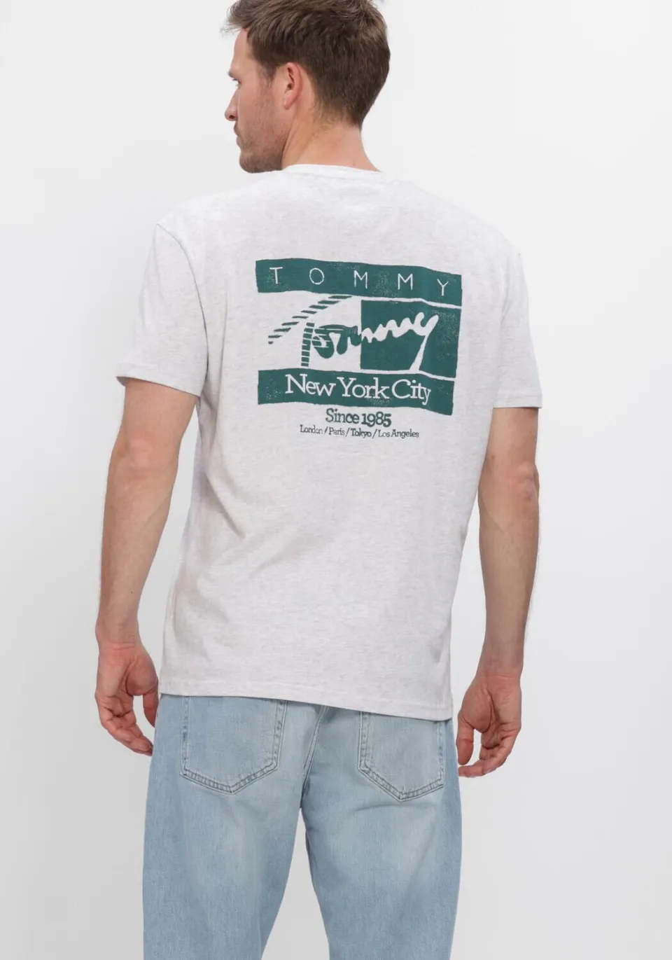 Tommy Jeans regular fit T-shirt met backprint - grijs, foto 6