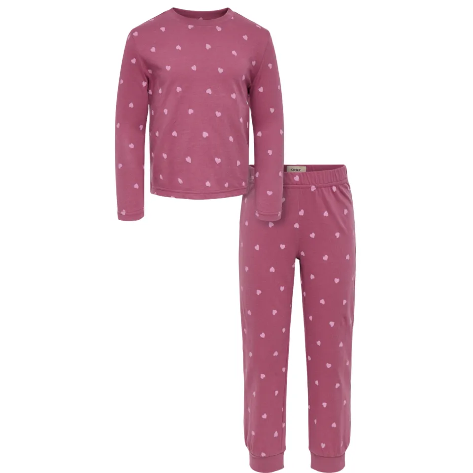 Only pyjama met hartjes donkerroze, foto 3