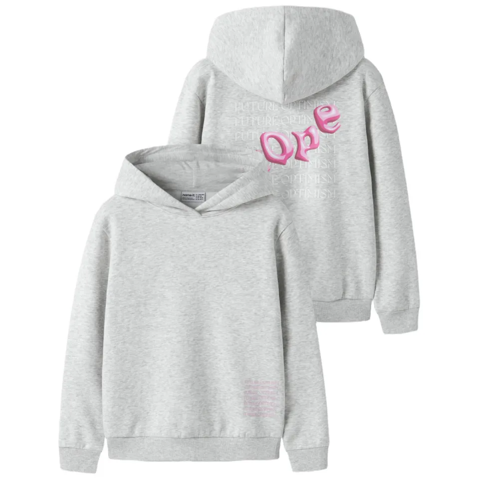 NAME IT KIDS regular fit hoodie met backprint - grijs, foto 3