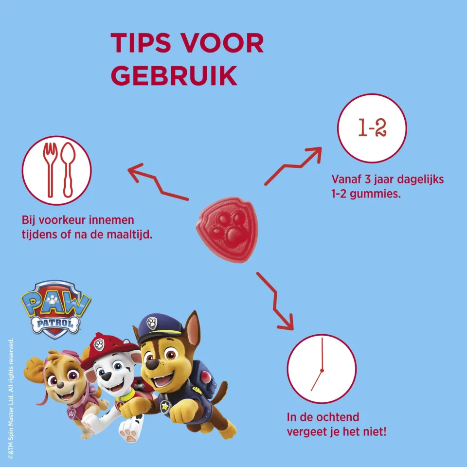Dagravit Kids-Xtra Paw Patrol multivitaminen gummies 3-5 jaar, foto 4