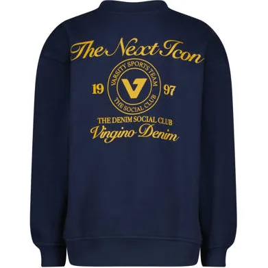 Vingino oversized sweater met backprint - donkerblauw Backprint, foto 2